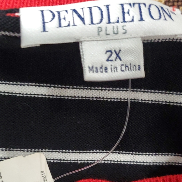 NWT Pendleton plus  Black and White 3/4 Sleeve Button Down Cardigan - Picture 14 of 15